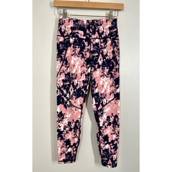 Sweaty Betty Power 7/8 Workout Leggings Pink Navy Tie Dye Yoga Pockets Size XS - Picture 8 of 16
